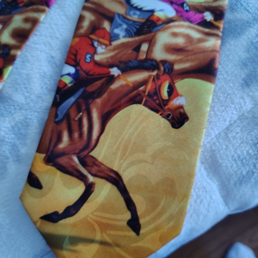 The Tie Studio London Horse Racing Themed Tie. Hand Made. - Picture 7 of 8
